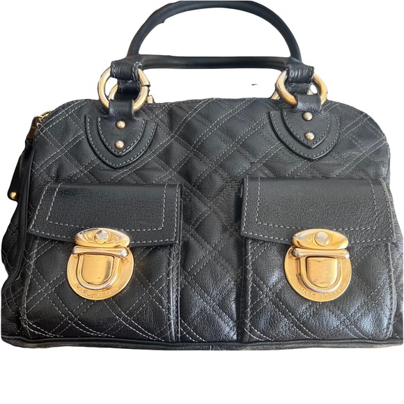Marc Jacobs Blake Quilted Pebbled Leather Purse in Black with Gold Hardware - Picture 3 of 12